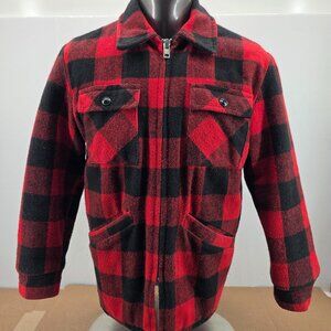 Weatherguard by Shane Jacket Men M Buffalo Plaid Wool Blend Full Zip 70s